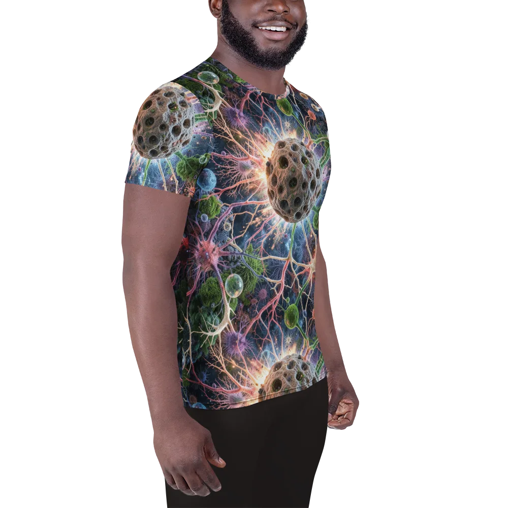 Cellular Cosmos on Men's Athletic T-Shirt — Right