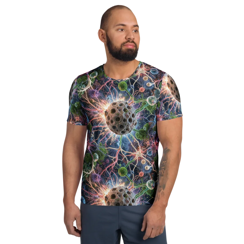 Cellular Cosmos on Men's Athletic T-Shirt — Front