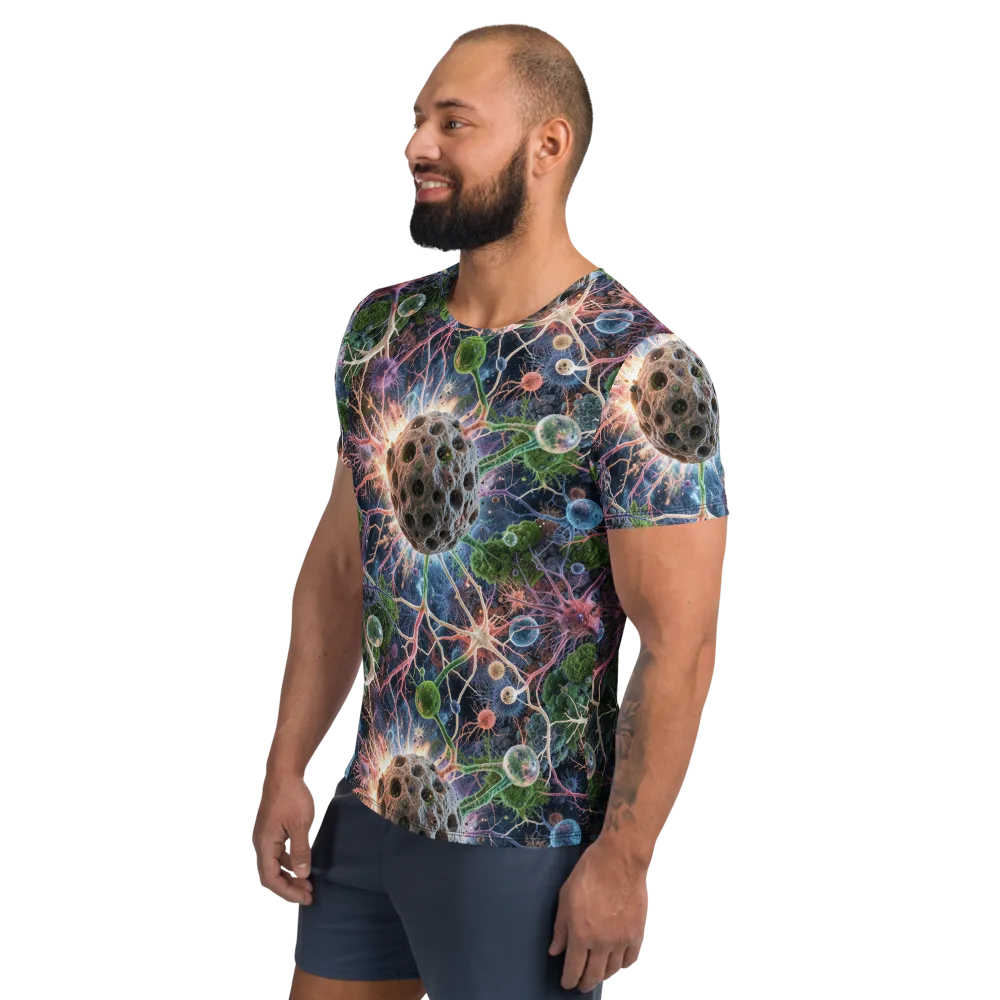 Cellular Cosmos on Men's Athletic T-Shirt — Left