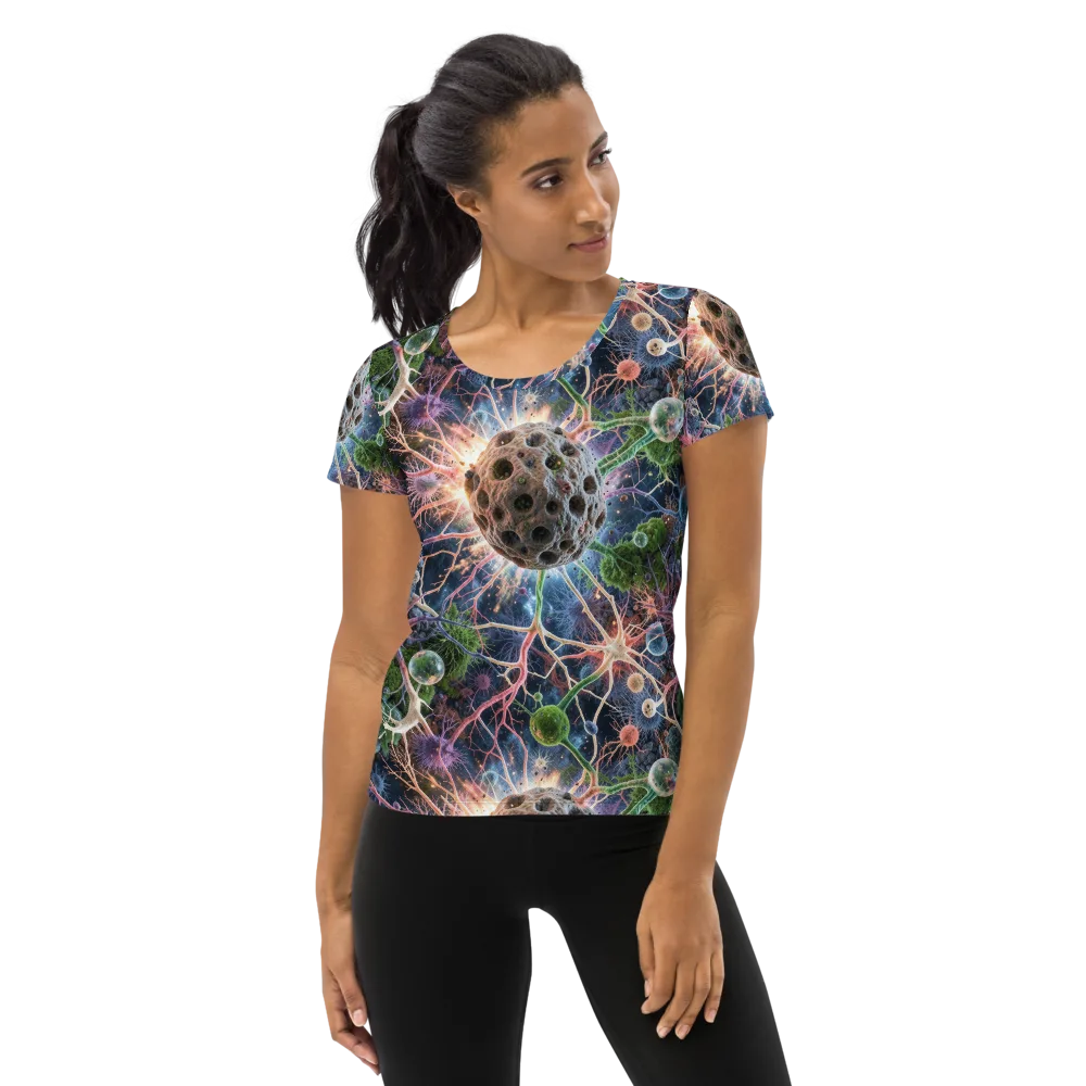 Cellular Cosmos on Women's Athletic T-Shirt — Front