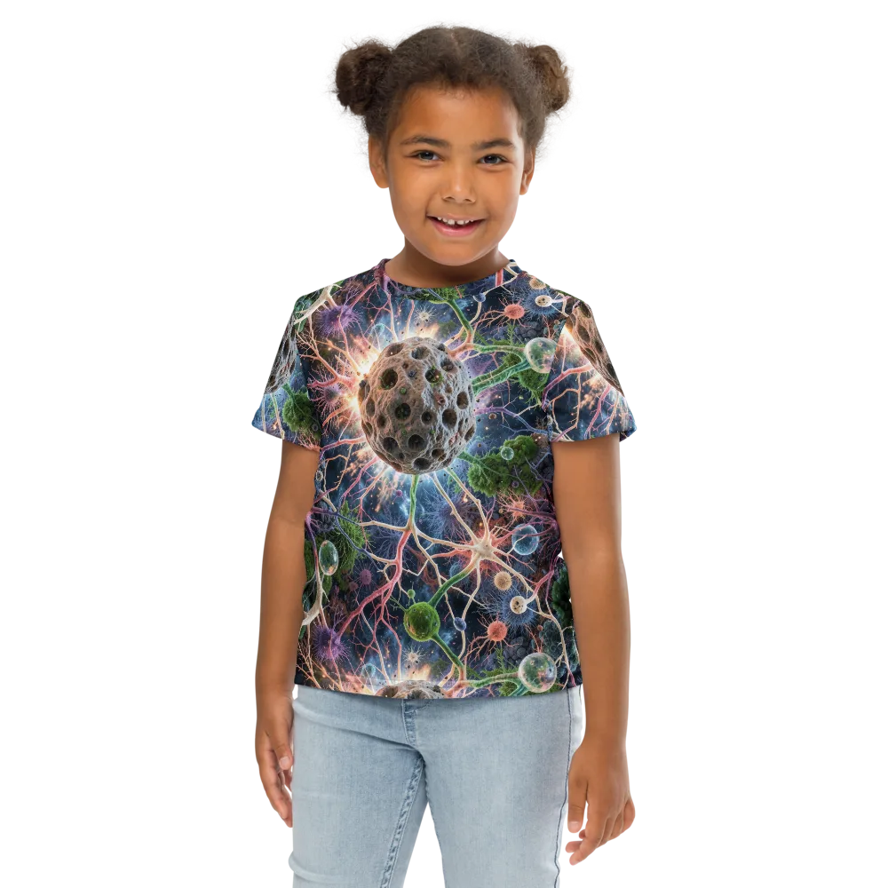 Cellular Cosmos on Kids Crew Neck T-Shirt — Front