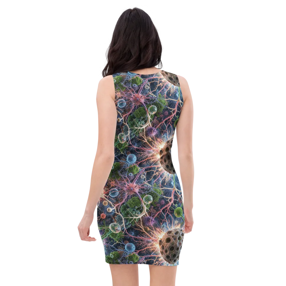 Cellular Cosmos on Bodycon Dress — Back