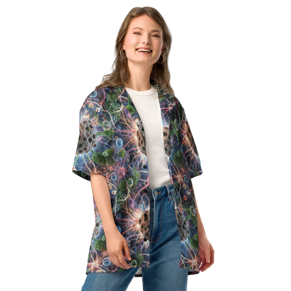Cellular Cosmos on Button Shirt — Front