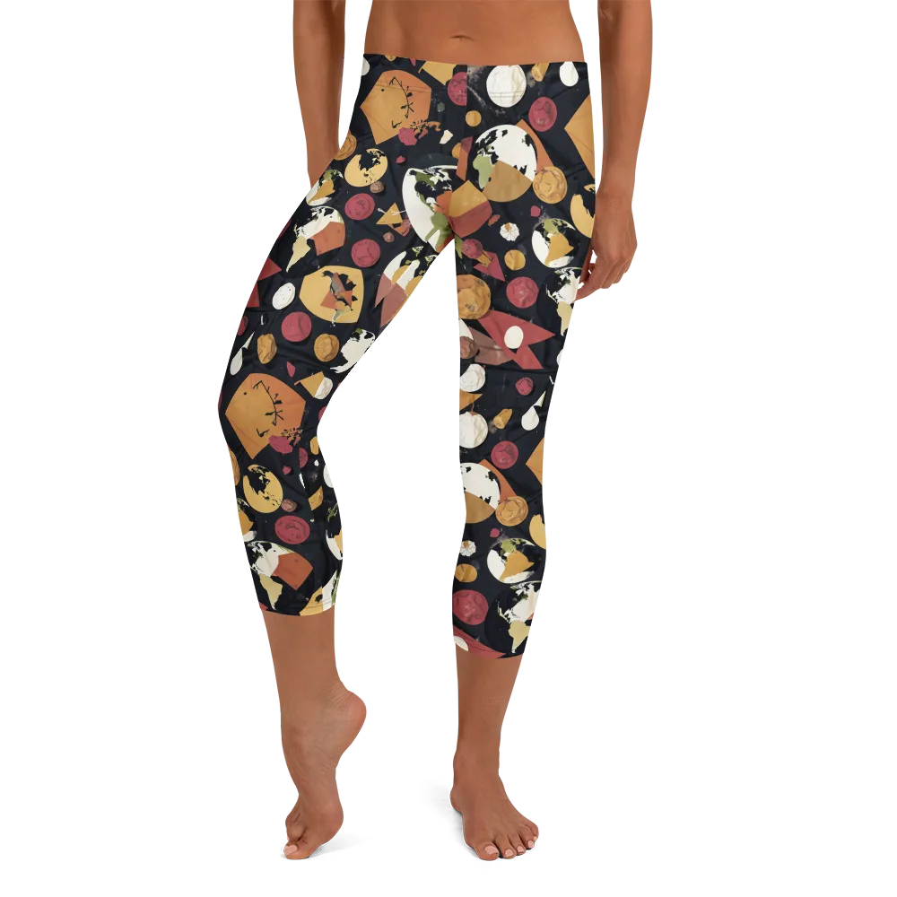 Orbiting Correspondence on Capri Leggings — Front