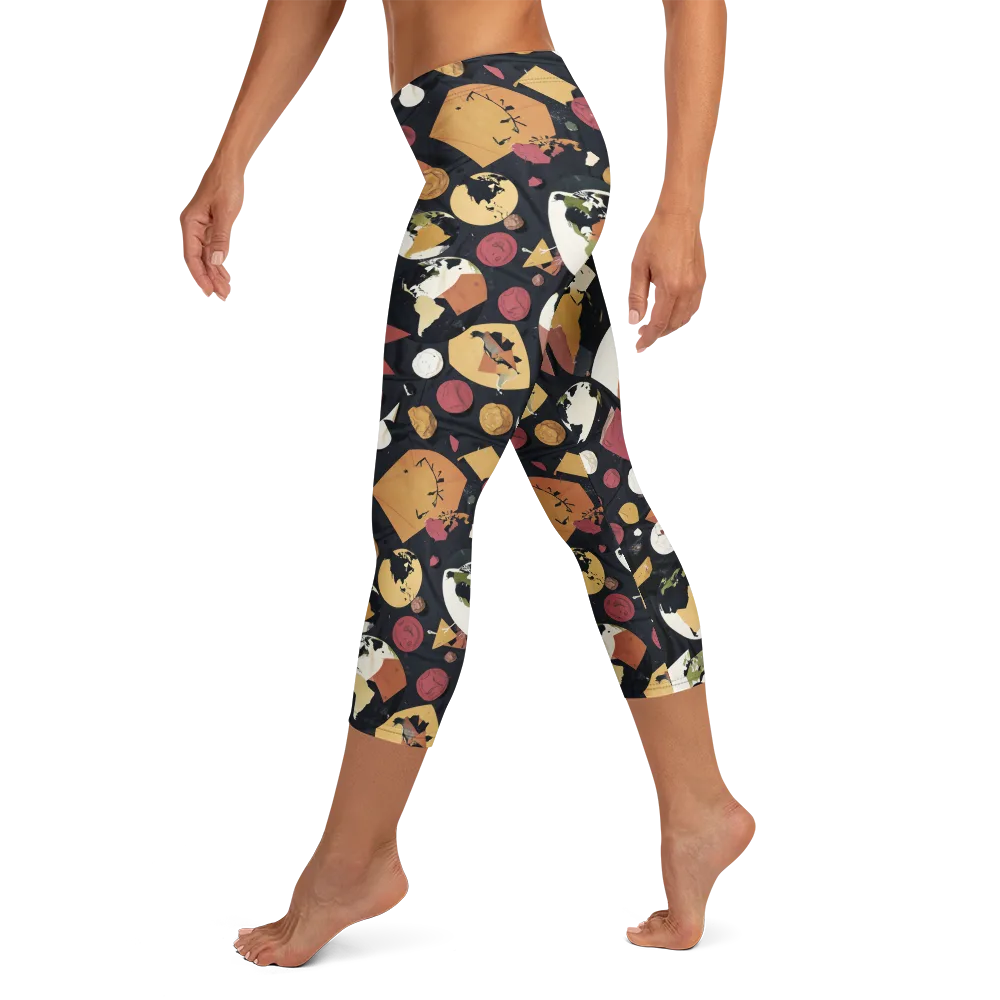 Orbiting Correspondence on Capri Leggings — Left