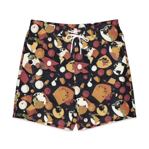 Orbiting Correspondence on a Men's Board Shorts