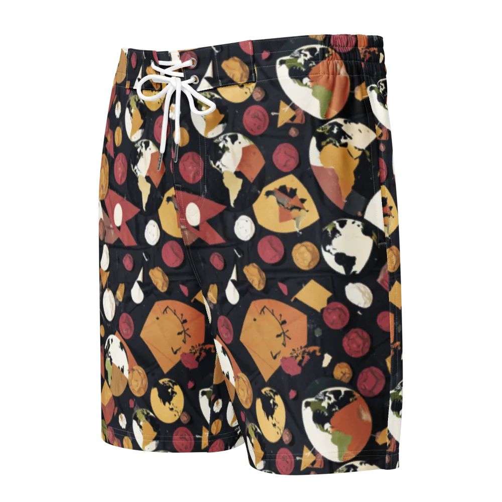 Orbiting Correspondence on Men's Board Shorts — Front