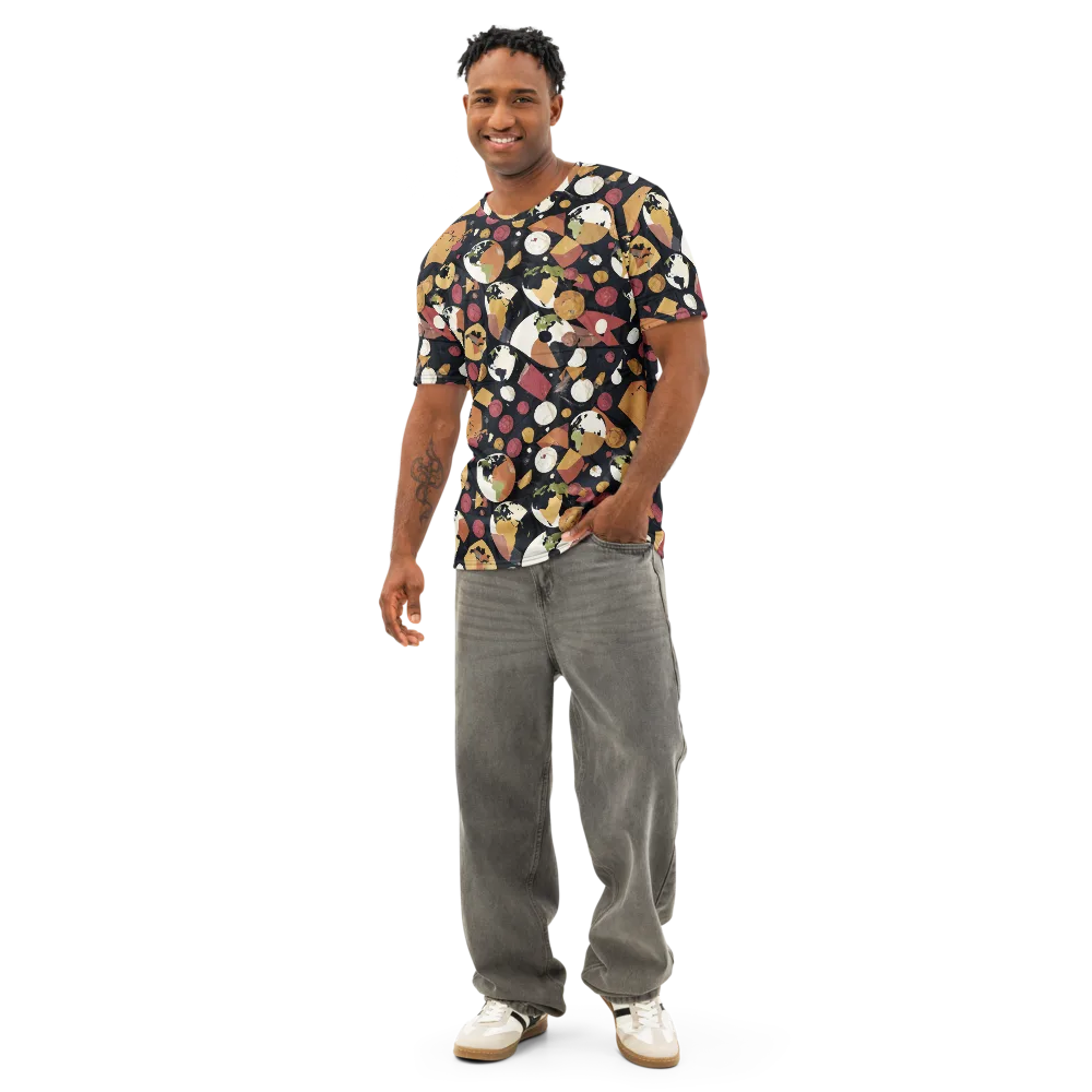 Orbiting Correspondence on Men's Cotton Crew Neck T-Shirt — Front