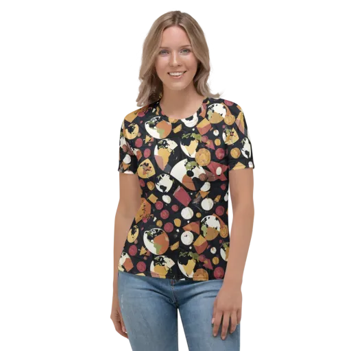 Orbiting Correspondence on a Women's Crew Neck T-Shirt