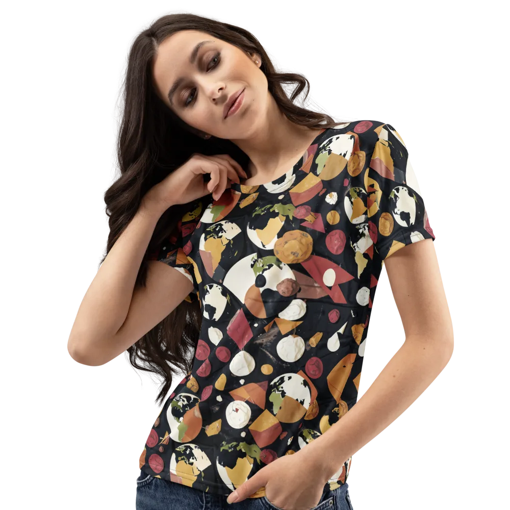 Orbiting Correspondence on Women's Crew Neck T-Shirt — Left Front