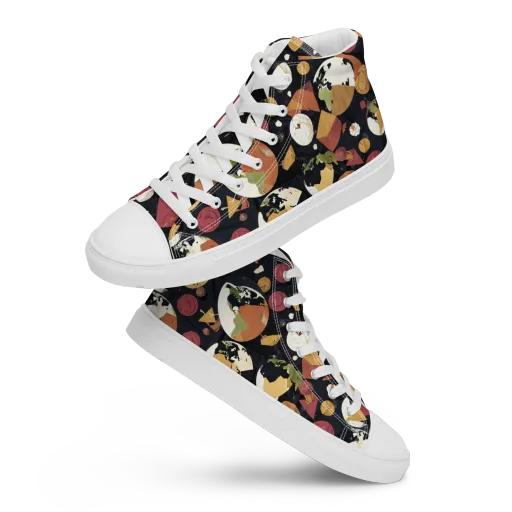 Orbiting Correspondence on a Women's High Top Canvas Shoes