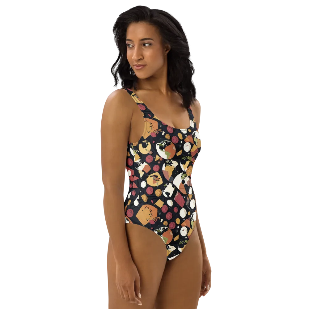 Orbiting Correspondence on One-Piece Swimsuit — Right