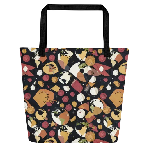 Orbiting Correspondence on a Large Tote Bag W/ Pocket
