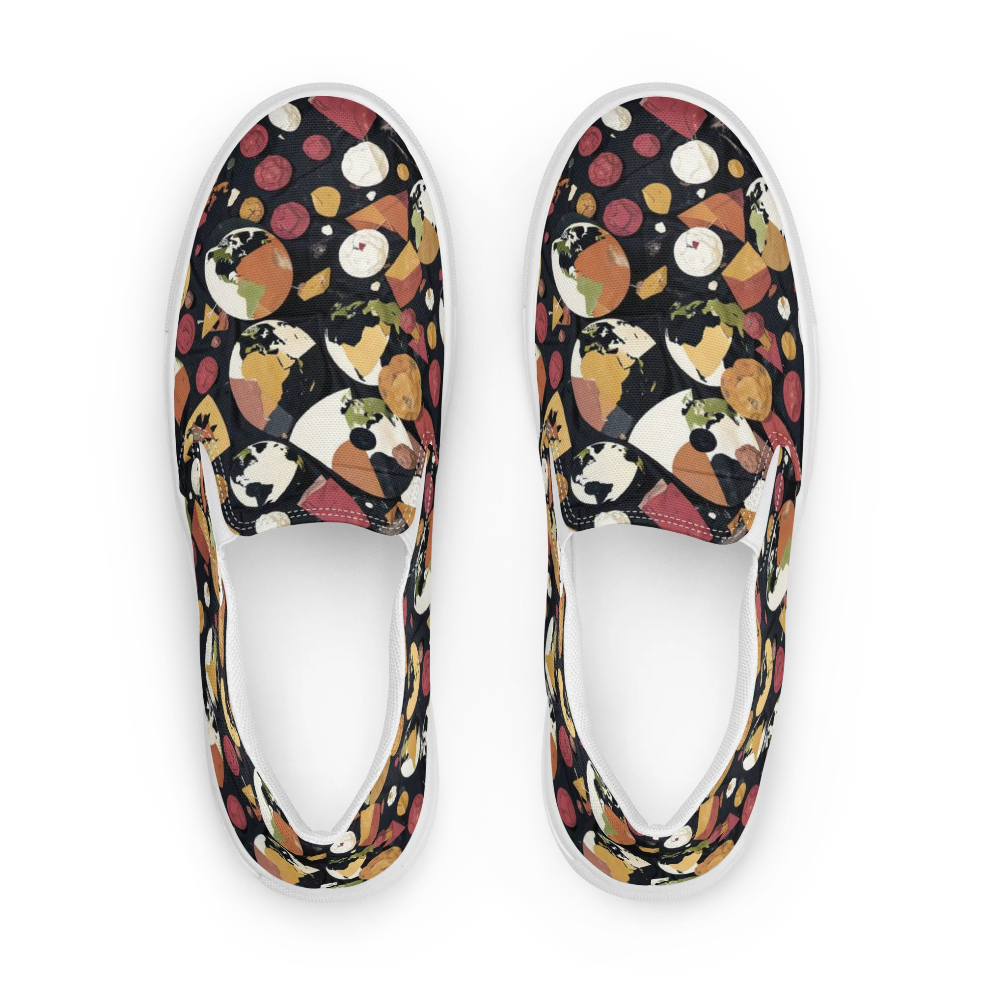 Orbiting Correspondence on Women's Slip-On Canvas Shoes — Front