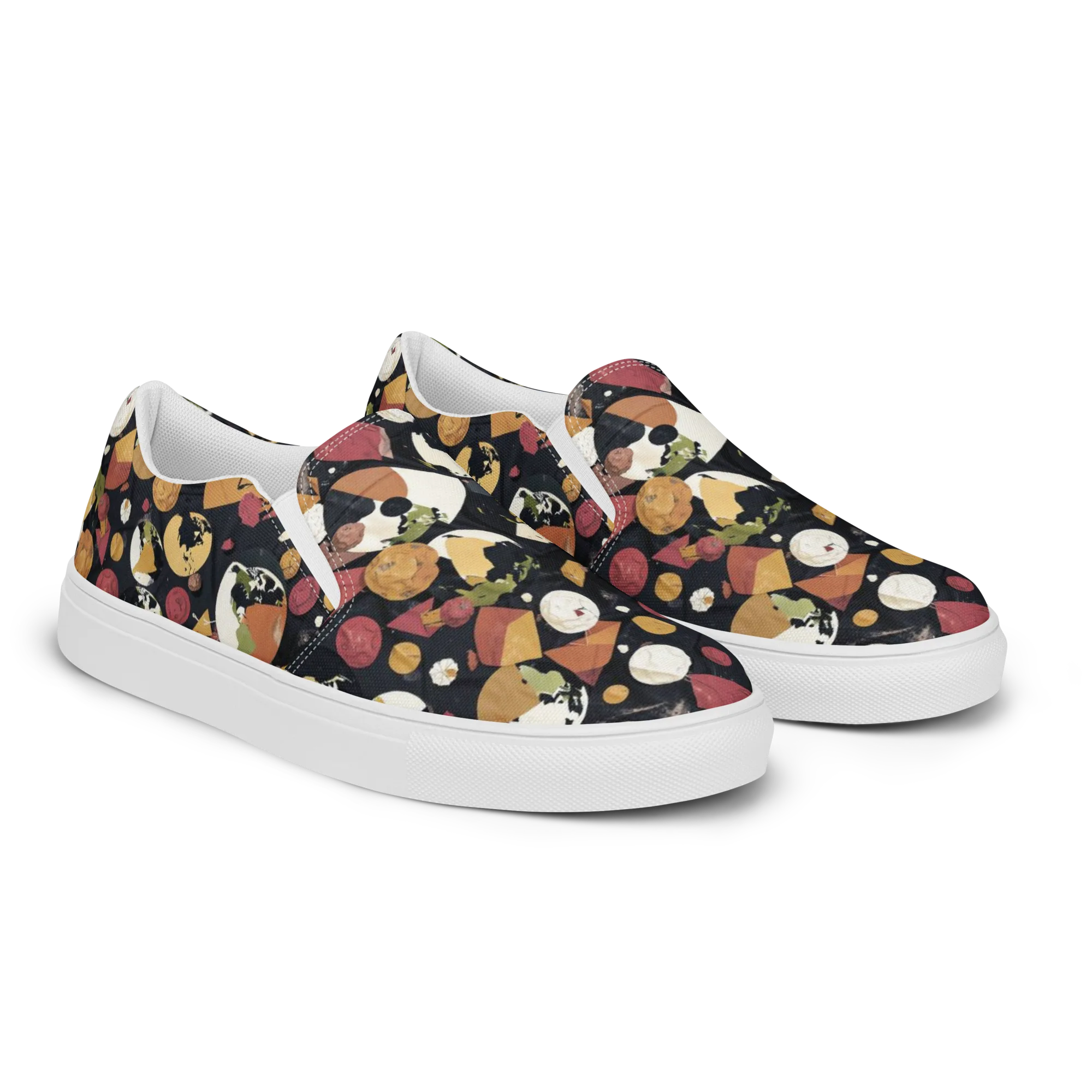 Orbiting Correspondence on Women's Slip-On Canvas Shoes — Right Front