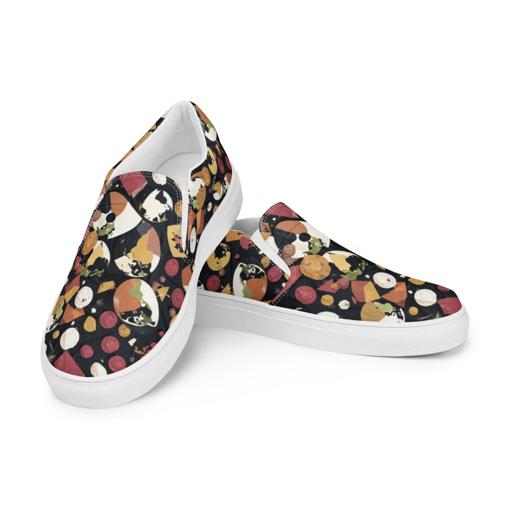 Orbiting Correspondence on Women's Slip-On Canvas Shoes — Left Front