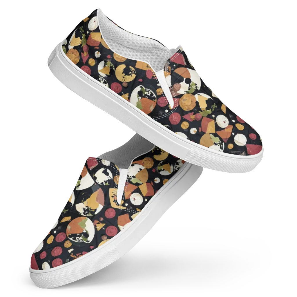 Orbiting Correspondence on Women's Slip-On Canvas Shoes — Front