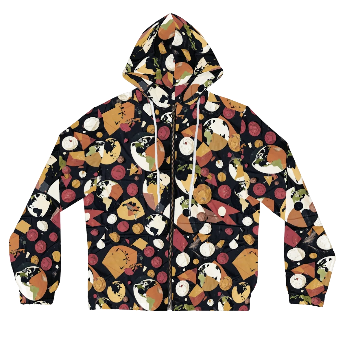 Orbiting Correspondence on Women's Full-Zip Hoodie — Front