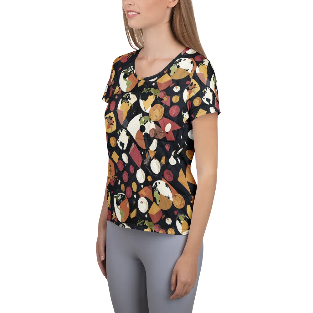 Orbiting Correspondence on Women's Athletic T-Shirt — Left