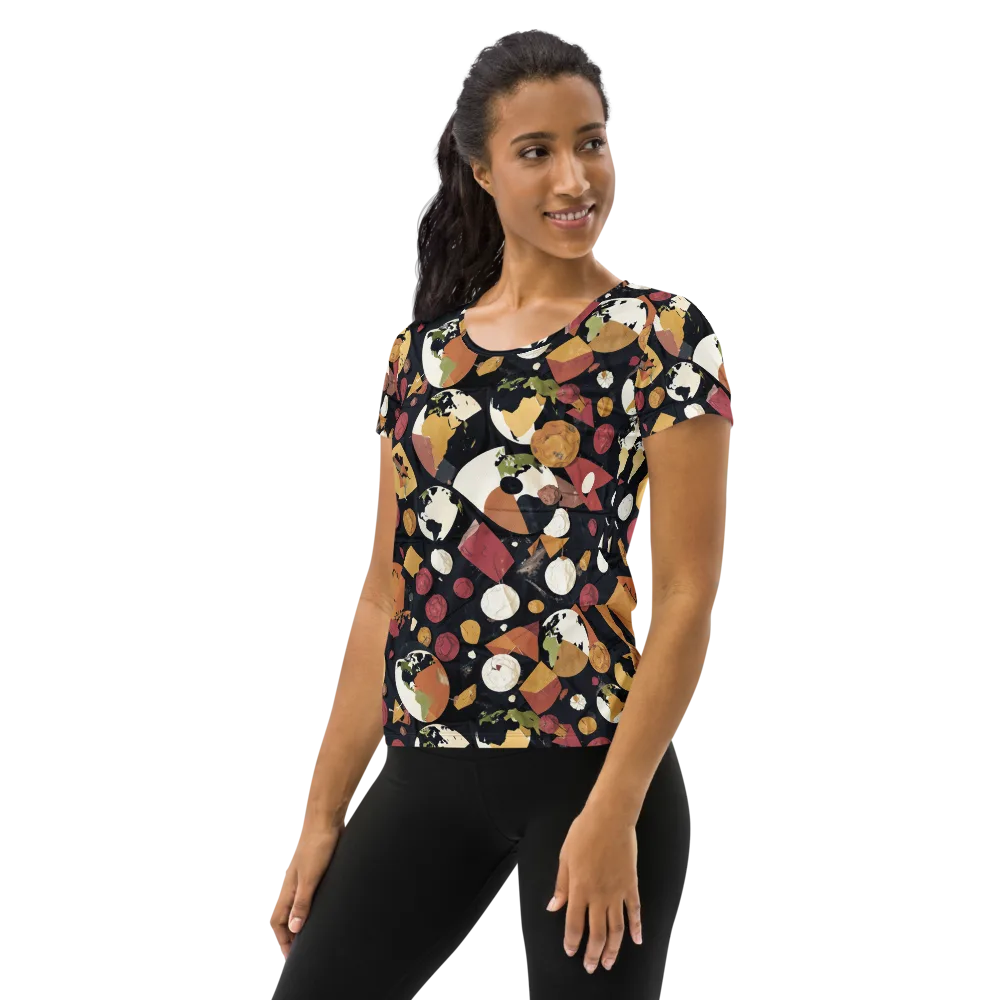 Orbiting Correspondence on Women's Athletic T-Shirt — Left