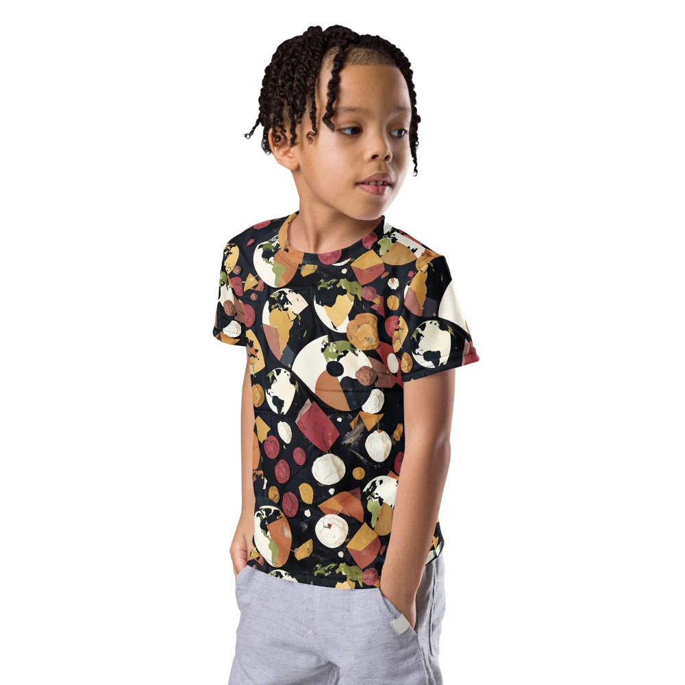 Orbiting Correspondence on Kids Crew Neck T-Shirt — Left Front