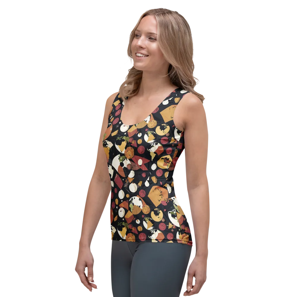 Orbiting Correspondence on Women's Tank Top — Left Front