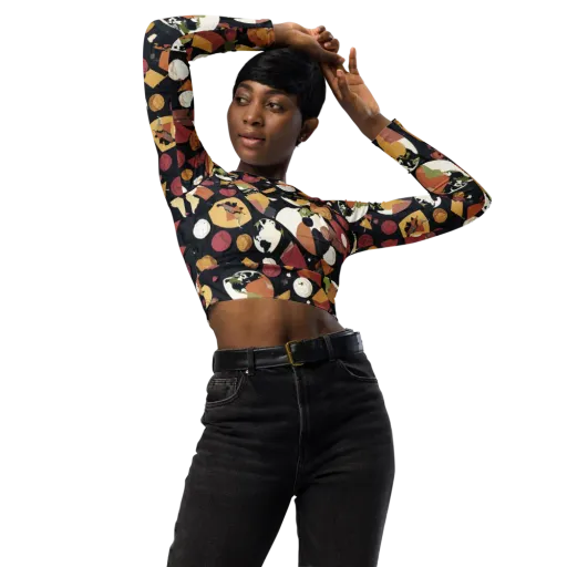 Orbiting Correspondence on a Long Sleeve Crop Top
