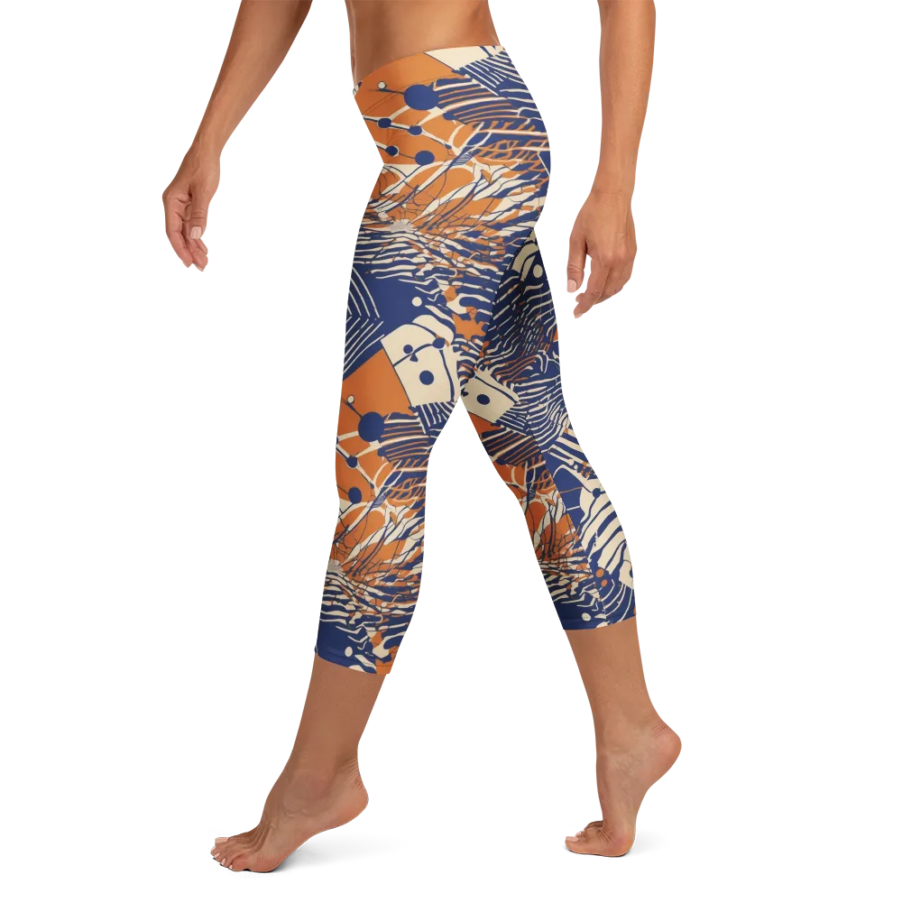 Indigo Tectonics on Capri Leggings — Left