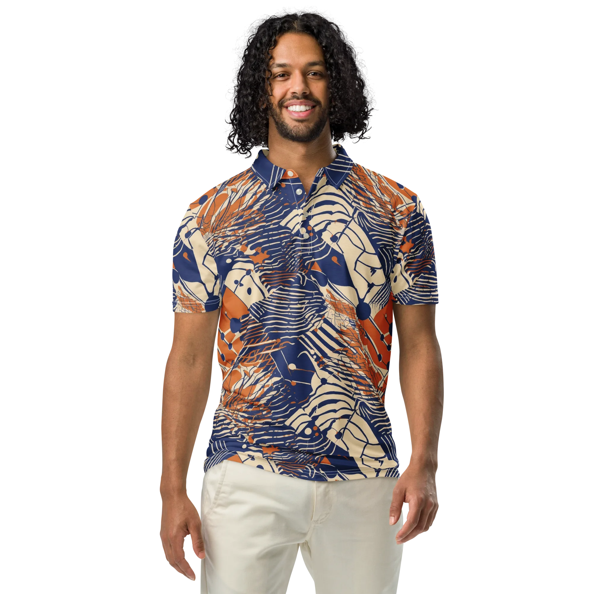 Indigo Tectonics on Men's Slim Fit Polo Shirt — Front