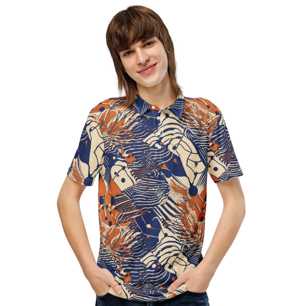 Indigo Tectonics on Men's Slim Fit Polo Shirt — Front