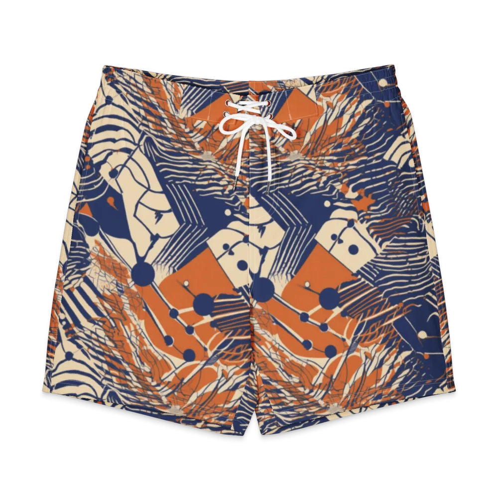 Indigo Tectonics on Men's Board Shorts — Front