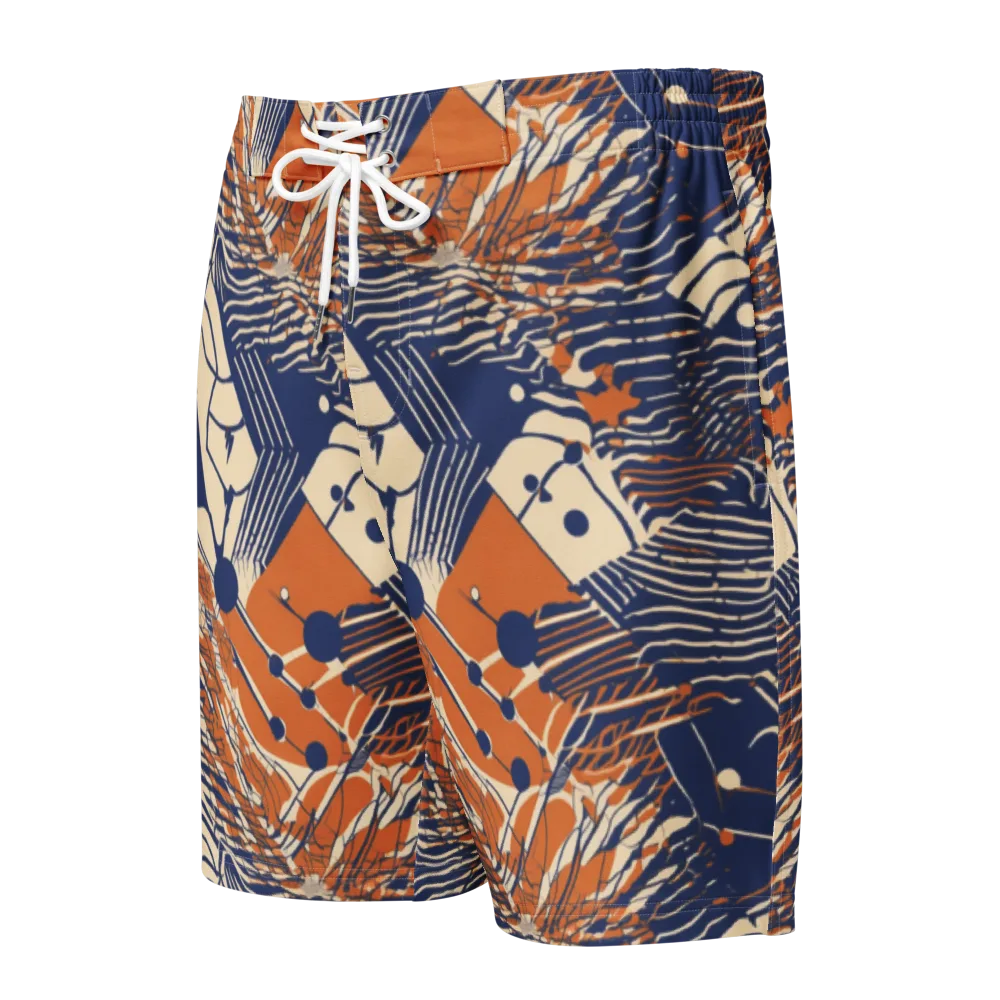 Indigo Tectonics on Men's Board Shorts — Front