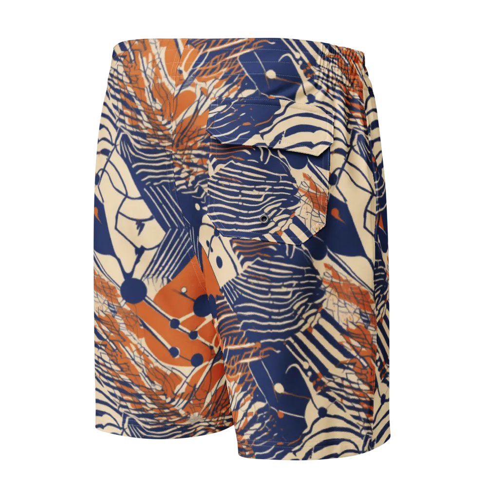 Indigo Tectonics on Men's Board Shorts — Back