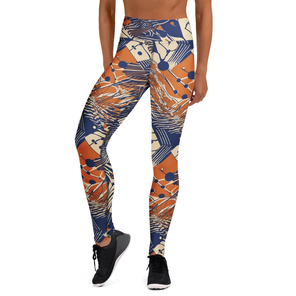 Indigo Tectonics on Yoga Leggings — Front