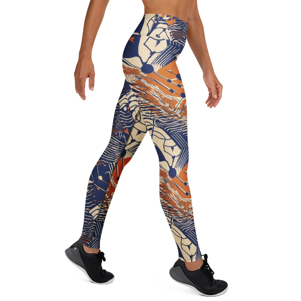 Indigo Tectonics on Yoga Leggings — Right