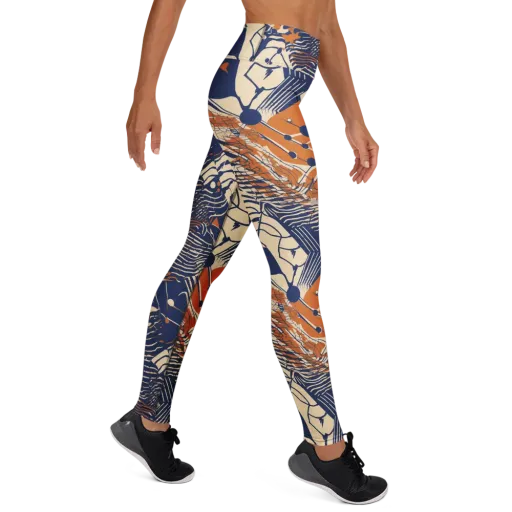 Indigo Tectonics on a Yoga Leggings