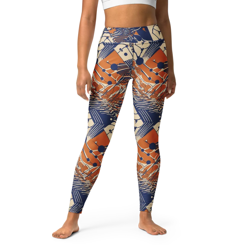 Indigo Tectonics on Yoga Leggings — Front