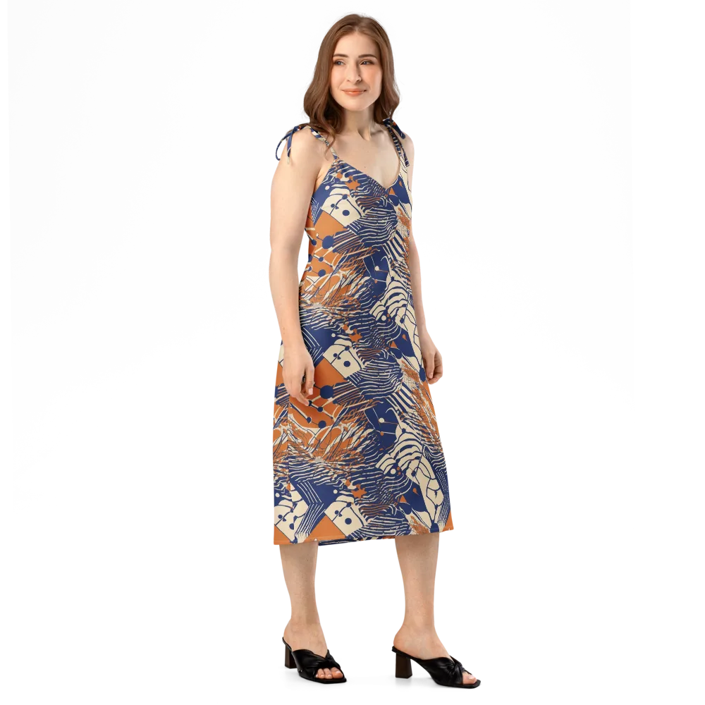 Indigo Tectonics on Slip Dress — Right Front
