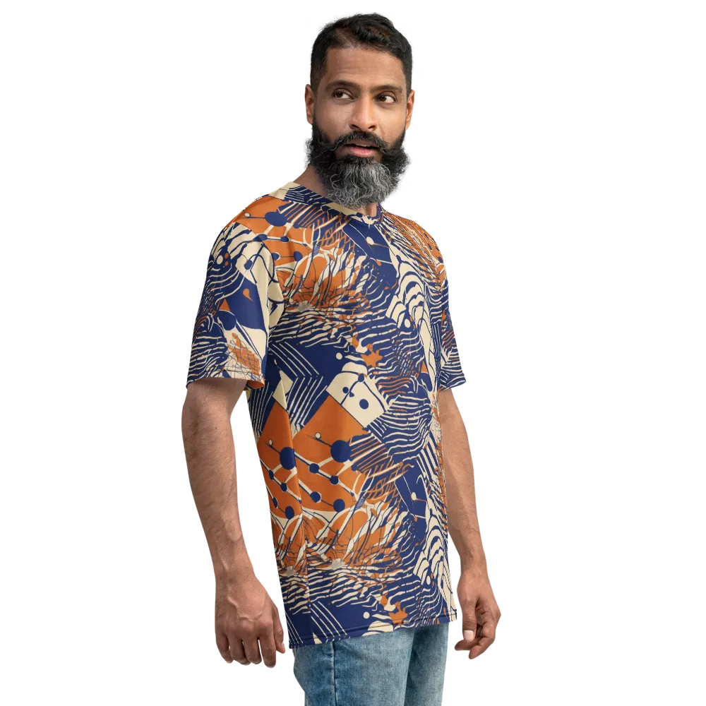 Indigo Tectonics on Men's Crew Neck T-Shirt — Right
