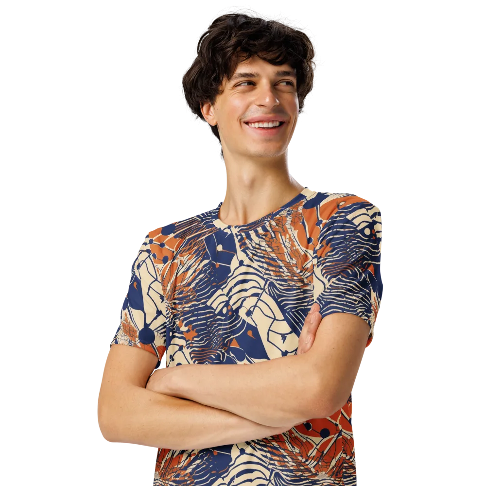 Indigo Tectonics on Men's Crew Neck T-Shirt — Left Front