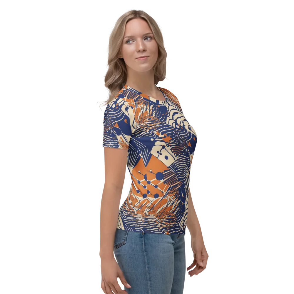 Indigo Tectonics on Women's Crew Neck T-Shirt — Right