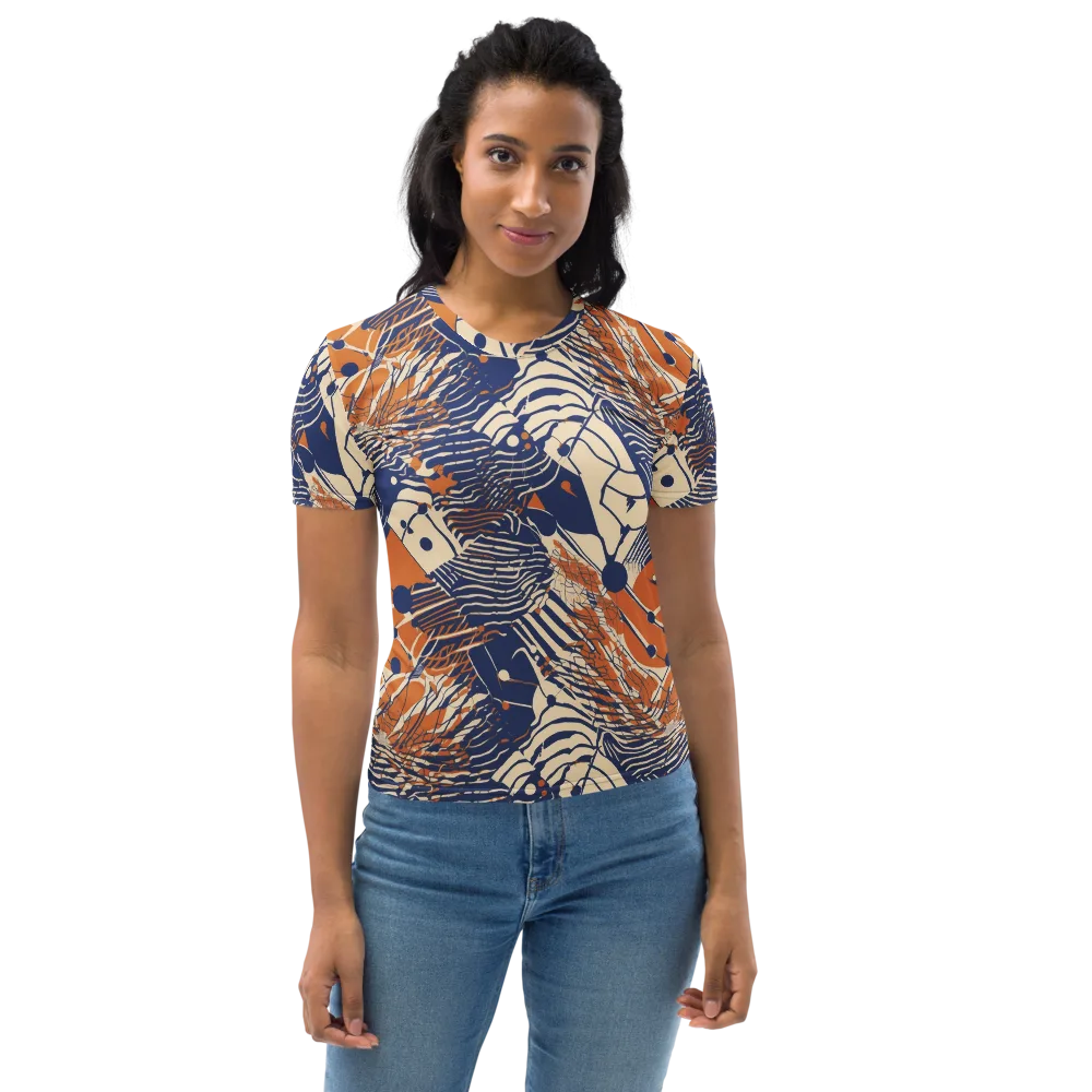 Indigo Tectonics on Women's Crew Neck T-Shirt — Front
