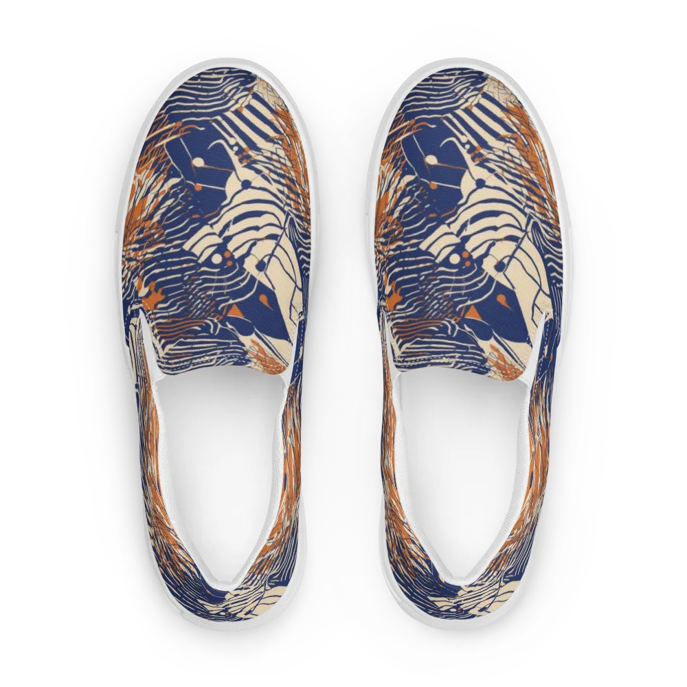Indigo Tectonics on Men's Slip-On Canvas Shoes — Front