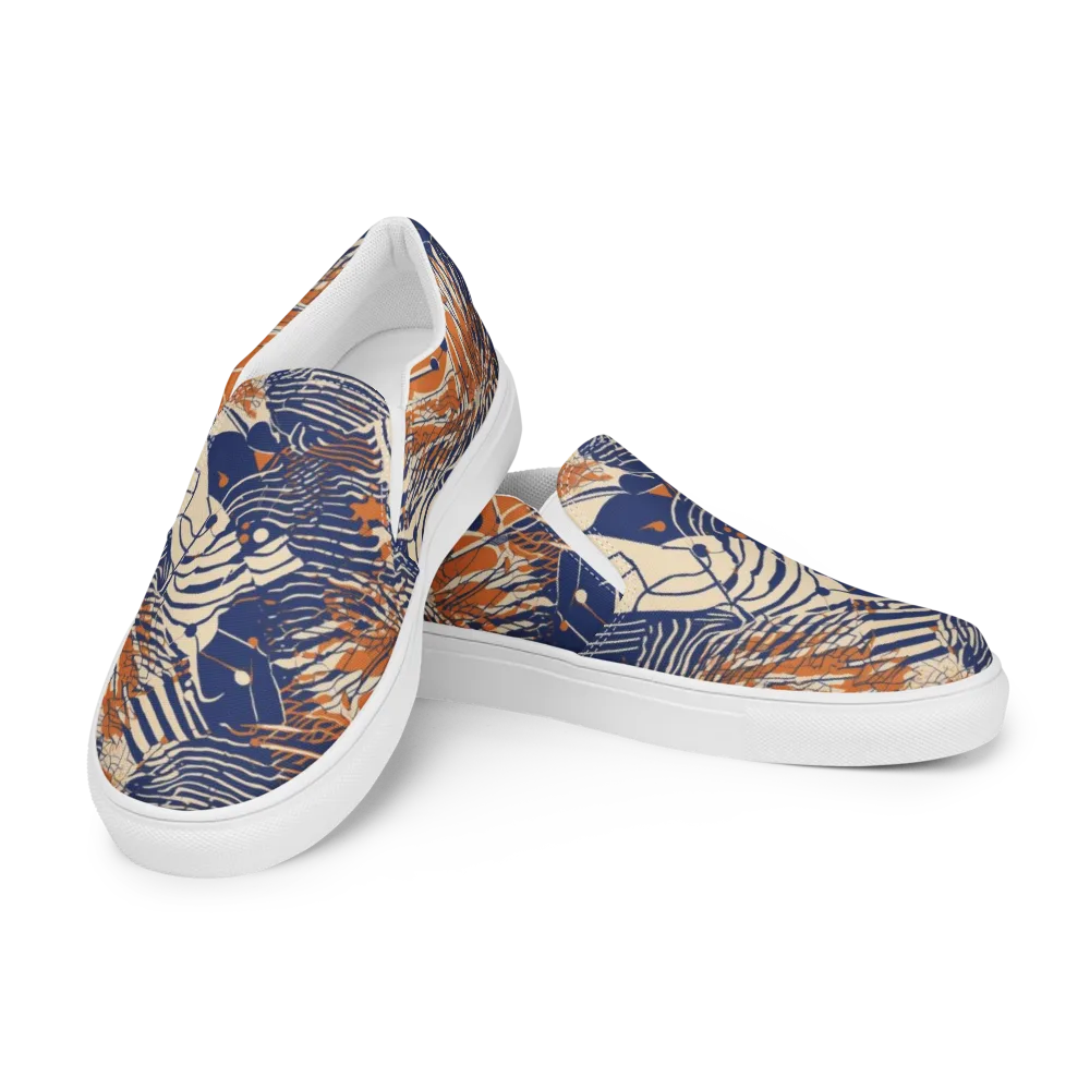 Indigo Tectonics on Men's Slip-On Canvas Shoes — Left Front