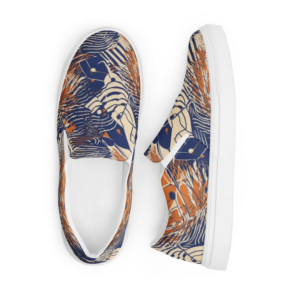 Indigo Tectonics on Men's Slip-On Canvas Shoes — Front