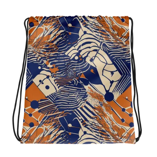 Indigo Tectonics on a Drawstring Bag