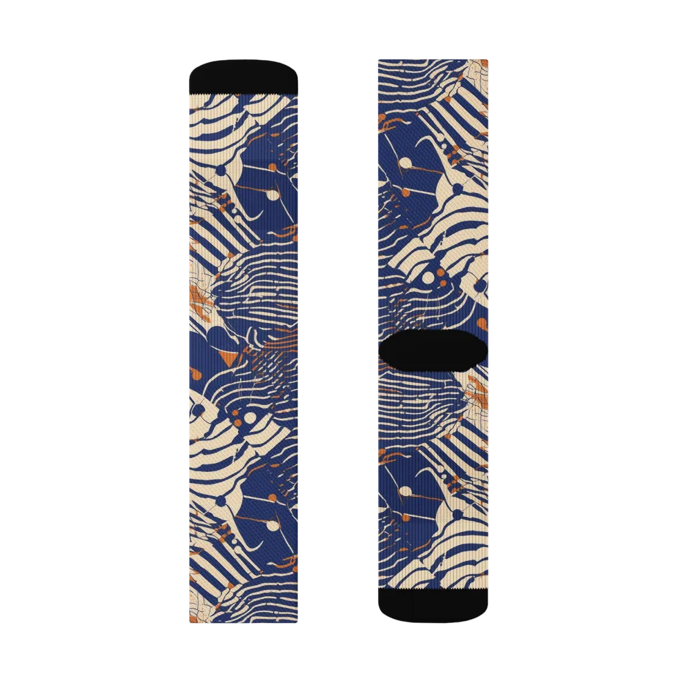Indigo Tectonics on Socks — Left Sock