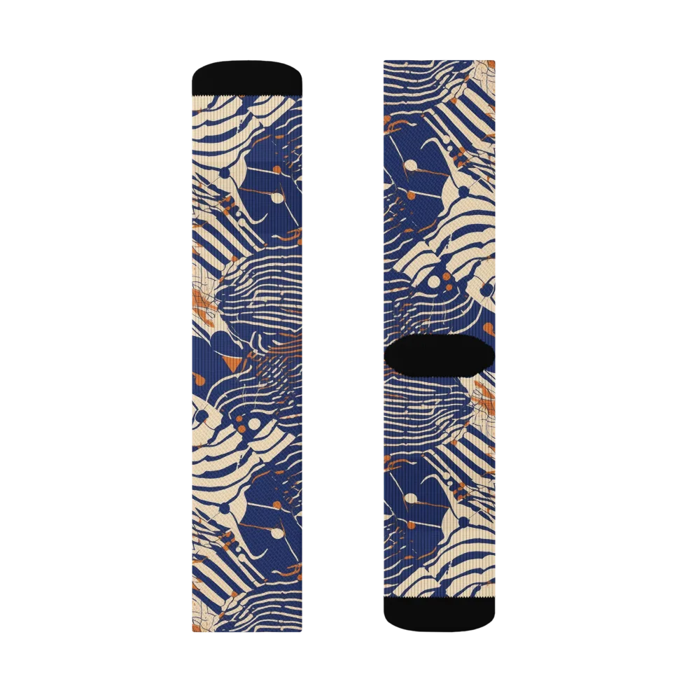 Indigo Tectonics on Socks — Right Sock