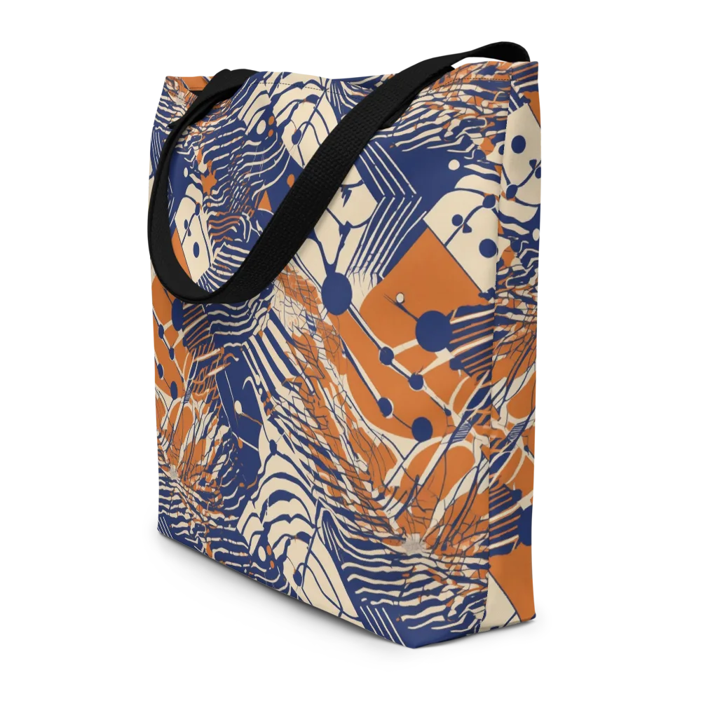 Indigo Tectonics on Large Tote Bag W/ Pocket — Front