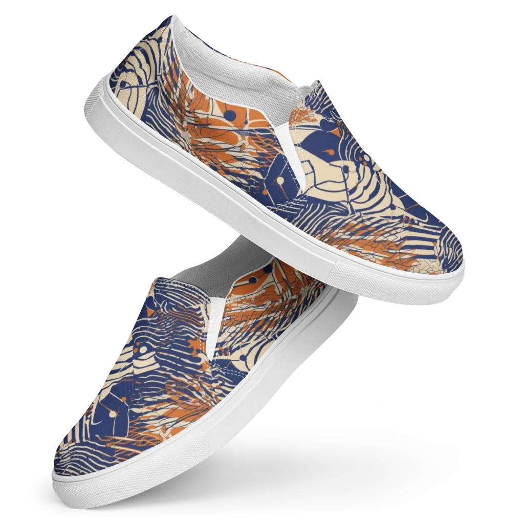 Indigo Tectonics on Women's Slip-On Canvas Shoes — Front